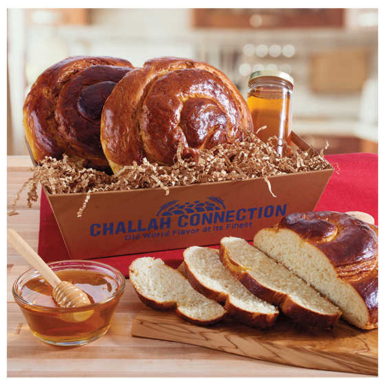 Round Challah and Honey Crate